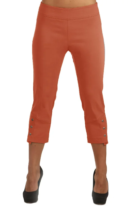 Dark Coral Capri Pants Chic Black Leggings