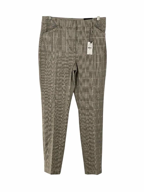 Express Size Real Beige Black Plaid NWT Pants Classic Pleated Pants