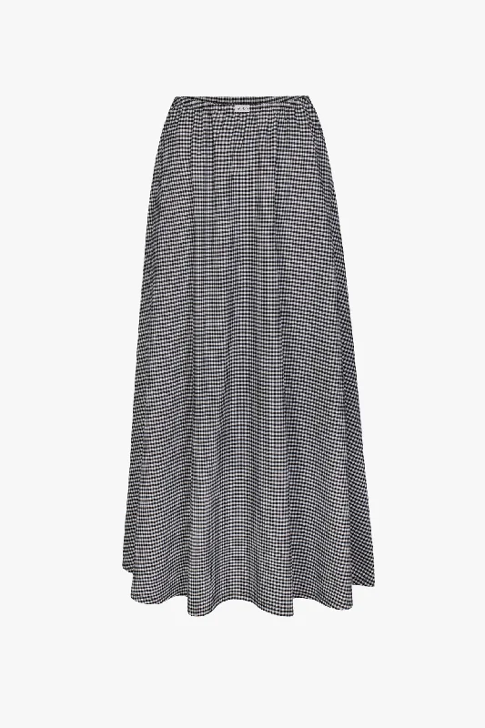 DREAM SKIRT IN BLACK GINGHAM tiered skirt playful