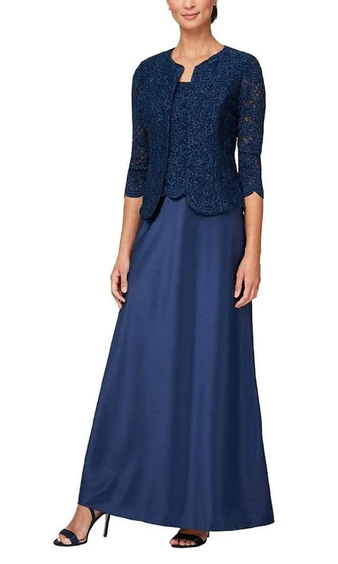 Alex Evenings - 81122326 Embroidered Lace Scoop Neck Formal Dress with Jacket Plaid Jacket Tartan Jacket Houndstooth Jacket Alex Evenings - 81122326 Embroidered Lace Scoop Neck Formal Dress with Jacket Plaid Jacket Tartan Jacket Houndstooth Jacket