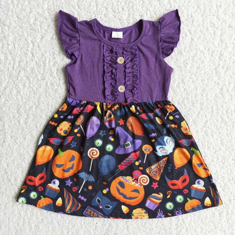Clearance D3-26 Demon pumpkin buckle skirt High quality spandex blend skirt