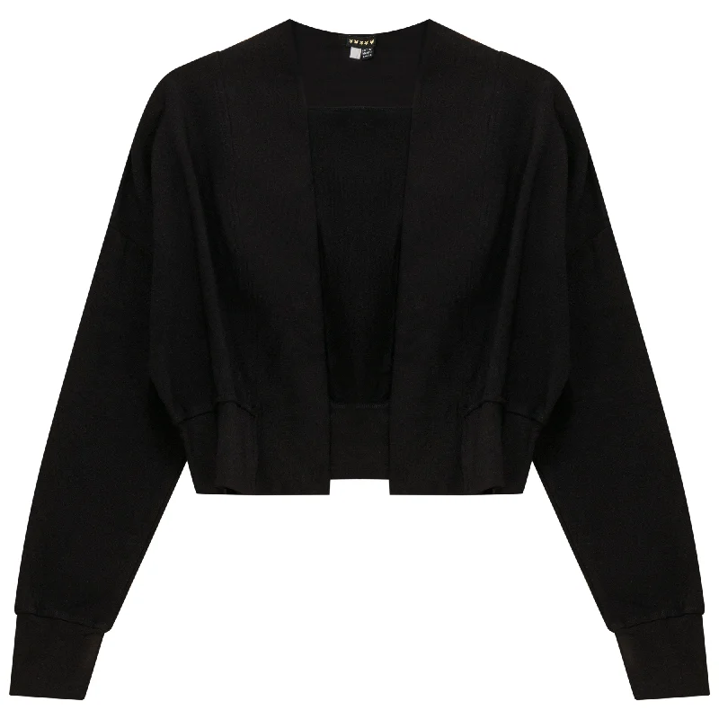 Soft Crop Bolero Cardigan 038 Print Jacquard Patchwork