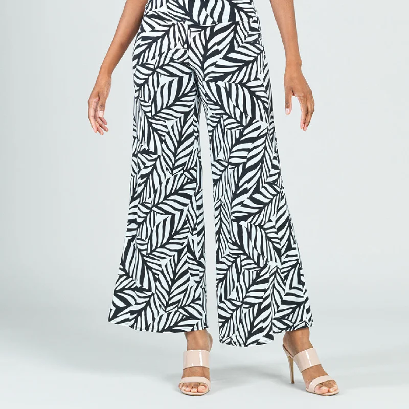 Palazzo Pant - Leaf Stripe - Final Sale! Trendy High-Waist Trousers