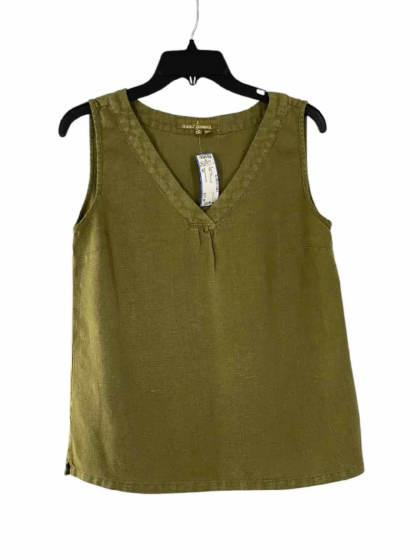 Seasalt Cornwall Size 10 Green 100% Linen Tank Top navy tank top
