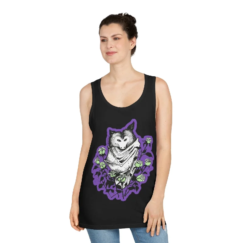 "Blue Batty" Illustration by Kelly Kresconko Softstyle™ Tank Top lavender tank top
