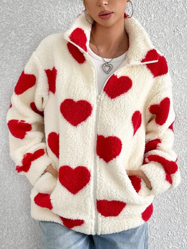 Hartley Heart Zip Up Drop Shoulder Furry Jacket Appliqued Jacket Beaded Jacket Sequined Jacket Hartley Heart Zip Up Drop Shoulder Furry Jacket Appliqued Jacket Beaded Jacket Sequined Jacket