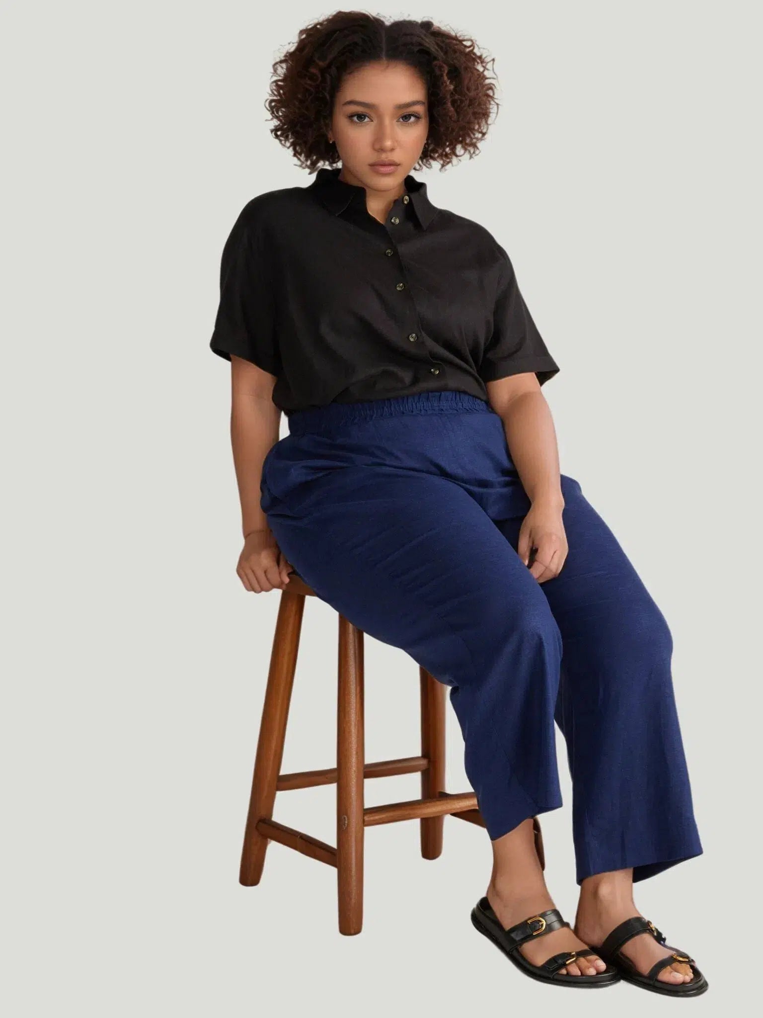 Universal Standard Iris Linen Pants Trendy Wide-Legged Trousers