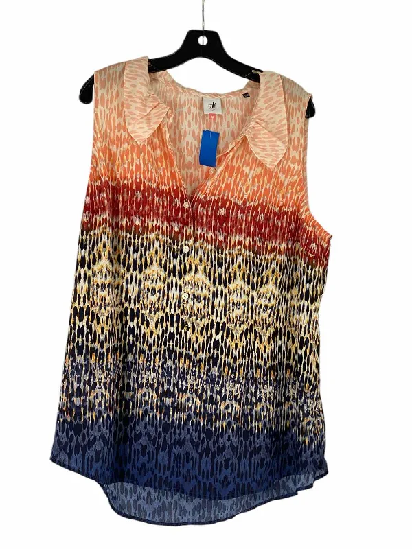 Cabi Size XL Pink Blue Print Tank Top sleep tank top