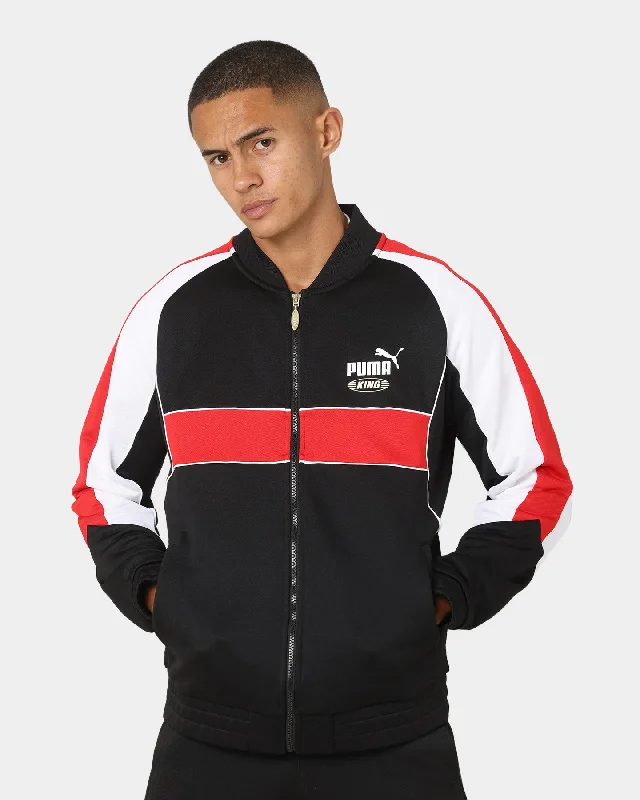 Puma King Track Jacket Puma Black/Red Rayon Jacket Velvet Jacket Corduroy Jacket