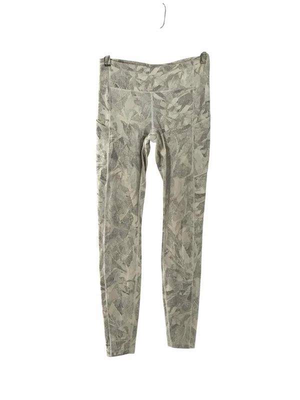 Lululemon Size 6 Gray White Print Athletic Pants Trendy Palazzo Pants