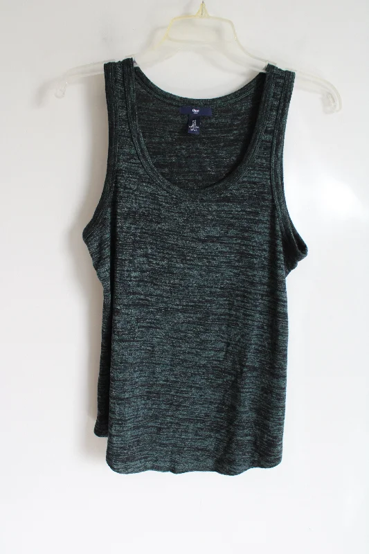 Gap Green & Black Heathered Knit Tank | S scoop neck tank