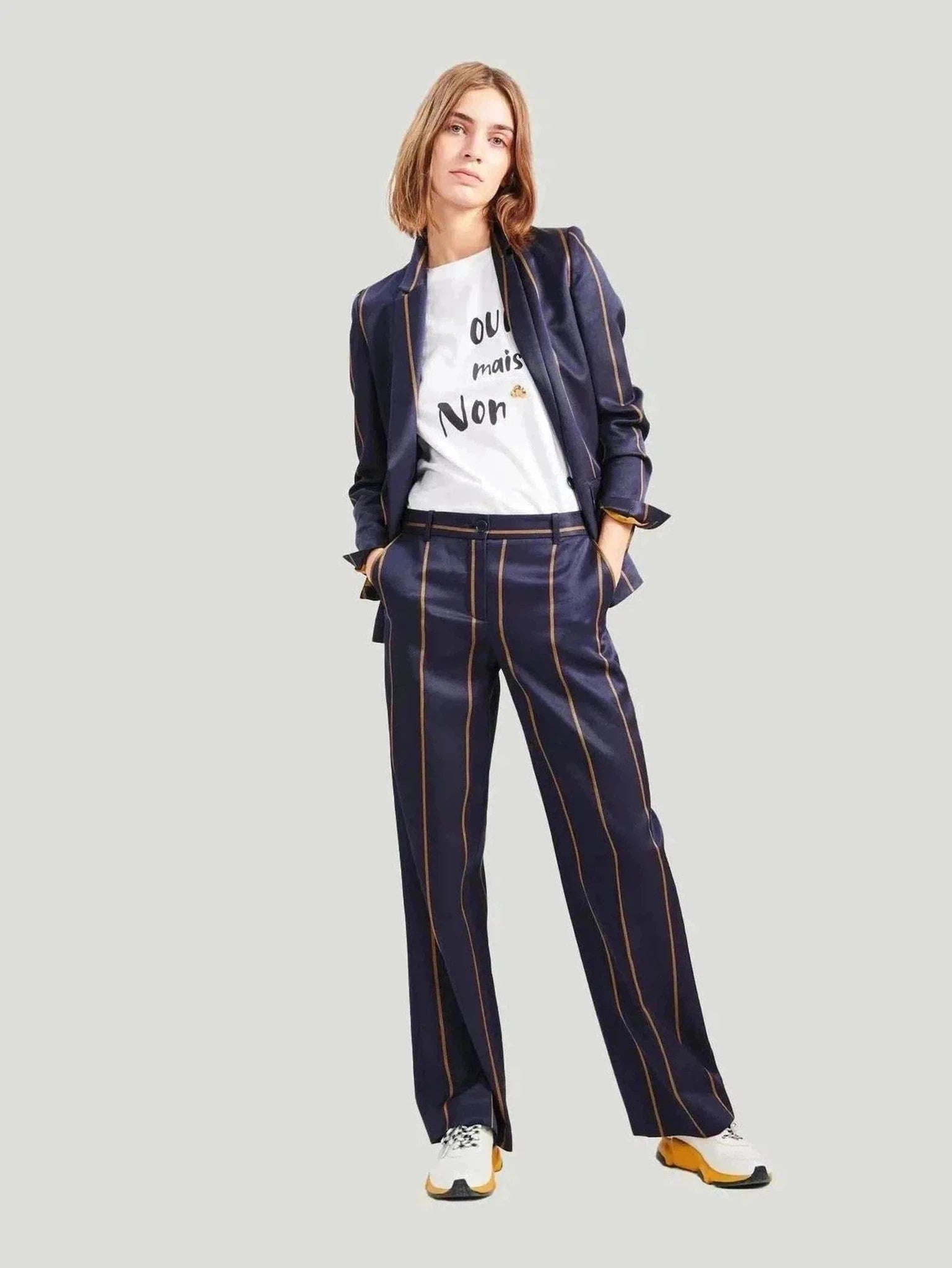 Cop. Copine Navy Blue "Pitar" Pants Fashionable Jogger Pants