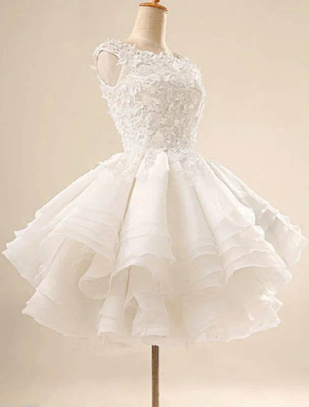 Floral Little White Dresses Puffy Homecoming Cocktail Party Dress Sleeveless Short Mini Tier Shouder Flower Tunics Formal black