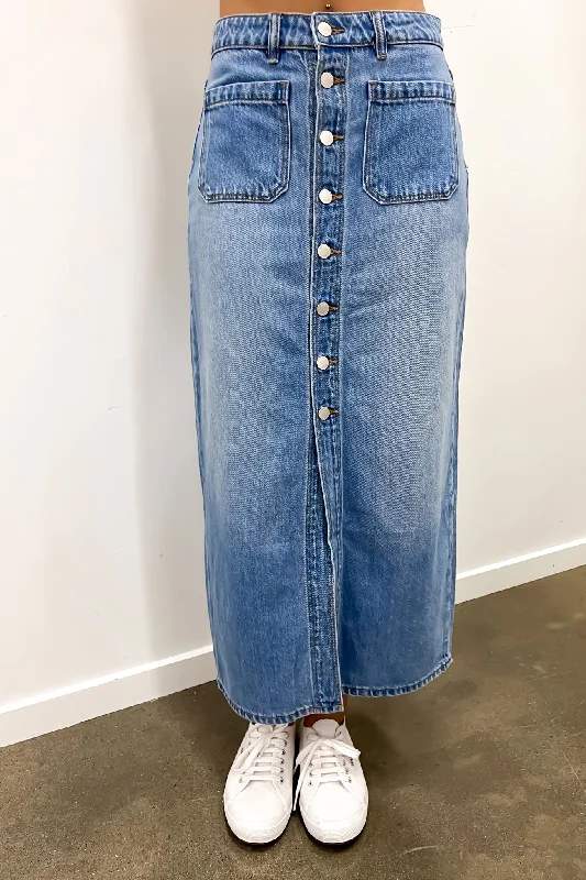 Sailor Skirt Mid Vintage Blue denim skirt classic