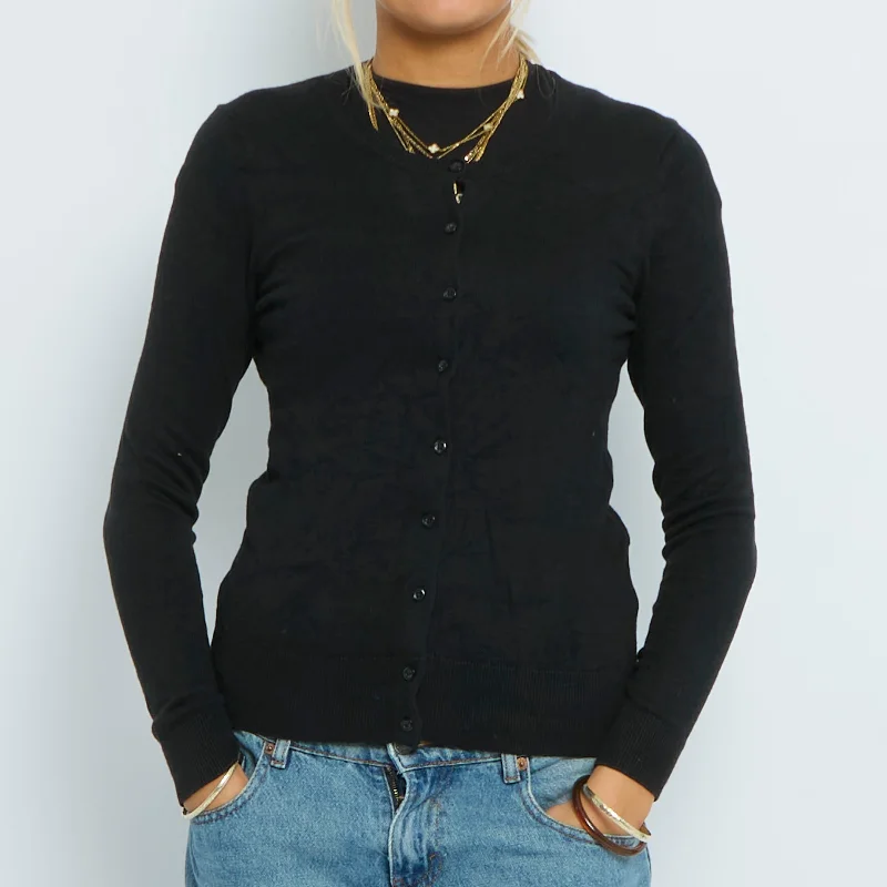 Banana Republic Buttoned Fine Knit Cardigan - UK 6 Terry Blend Velvet Blend Canvas Blend