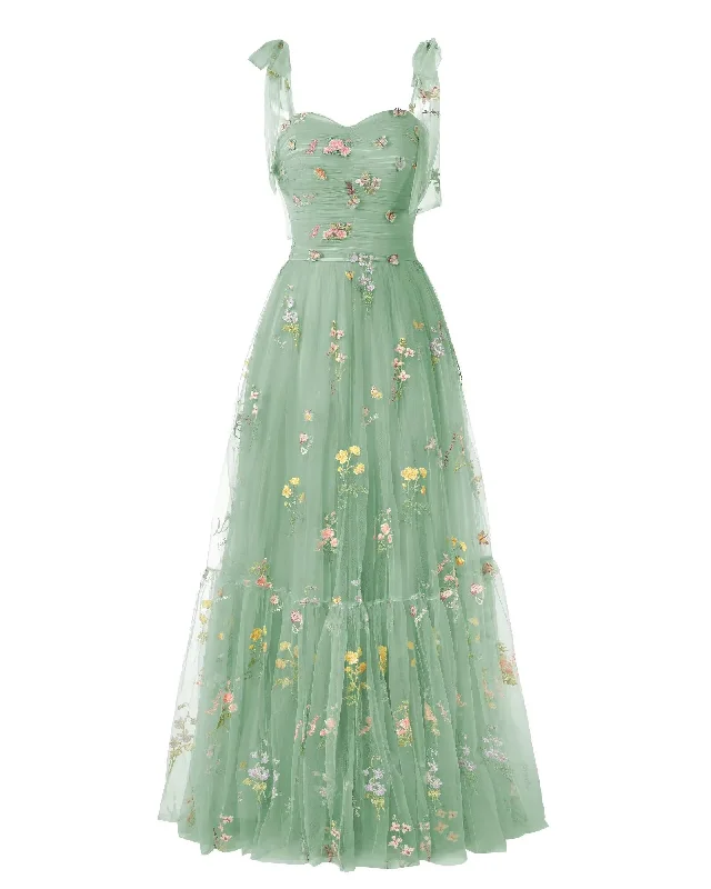 Elegant Embroidery Dark Green Prom Dresses Sweetheart Spaghetti Straps A Line Party Dress Long Simple Formal Dress Cowl Neckline Elegant