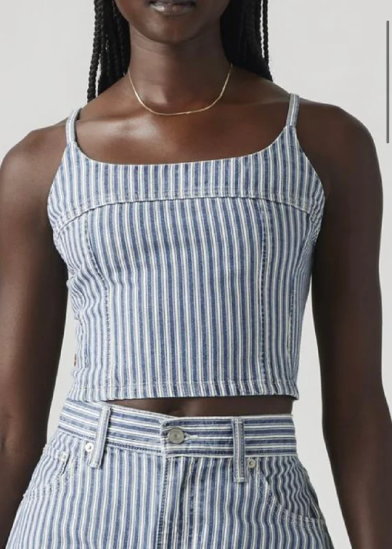 Jadine Denim Cami Tank bronze tank top