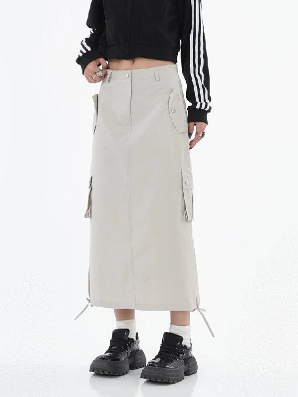 Tech Parachute Maxi Skirt denim skirt classic