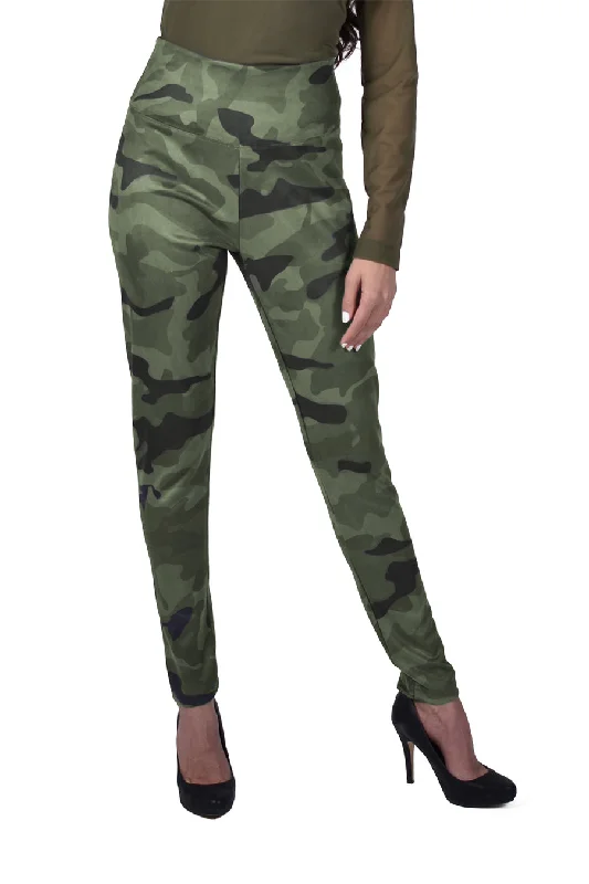 Camo Faux Suede Pant Comfortable Jogging Pants
