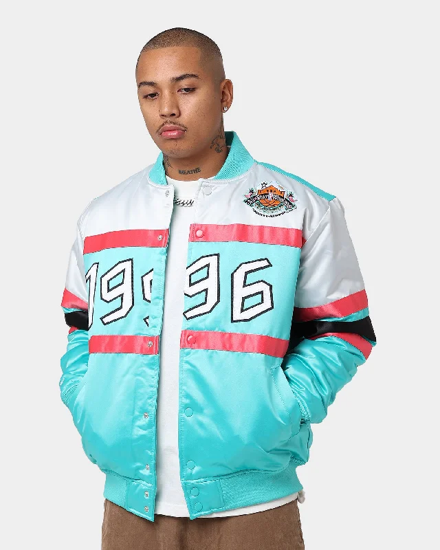 Mitchell & Ness All Star Game Heavy Satin Jacket Teal Hoodie Zip-Up Jacket Button-Up Jacket Mitchell & Ness All Star Game Heavy Satin Jacket Teal Hoodie Zip-Up Jacket Button-Up Jacket