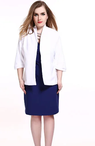 Women's White Plus Size Casual Blazer Quarters Sleeve Turn Down Collar Jacket Coat Cocktail Party Casual Spring Wear Lace Jacket Ribbed Jacket Sequined Jacket Women's White Plus Size Casual Blazer Quarters Sleeve Turn Down Collar Jacket Coat Cocktail Party Casual Spring Wear Lace Jacket Ribbed Jacket Sequined Jacket