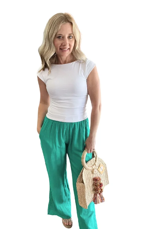 Flowy Cotton Wide Leg Pant Comfortable Denim Pants