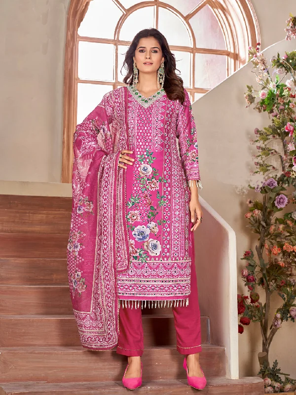 Multi Trendy Elementary Designer Readymade Pant Suit With Heavy Embroidery Work Comfy Athletic Pants