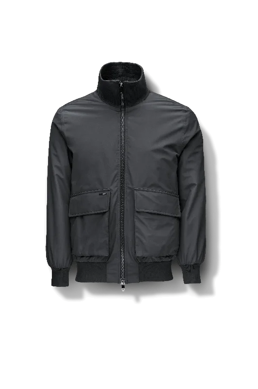 Flint Men's Tailored Rib Collar Jacket Zippered Front Buttoned Front Snap Front