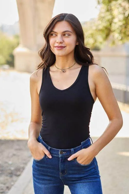 Zenana Racerback Tank Bodysuit chic tank top