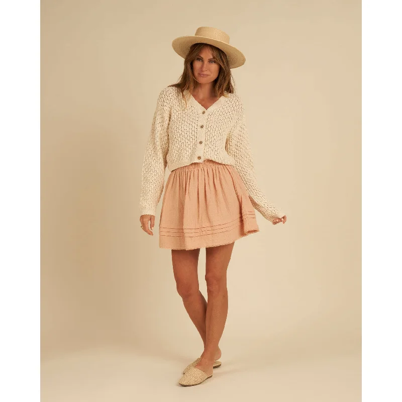 Rylee and Cru Apricot Womens Mae Skirt silk skirt smooth