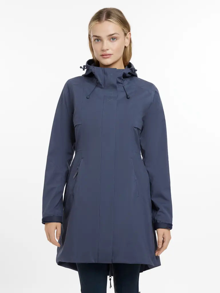 LeMieux Grace Long Rain Jacket Dusk Blue Elasticated Jacket Padded Jacket Insulated Jacket LeMieux Grace Long Rain Jacket Dusk Blue Elasticated Jacket Padded Jacket Insulated Jacket