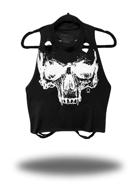 DESTRUCTION  CROP TANK TOP peekaboo tank top