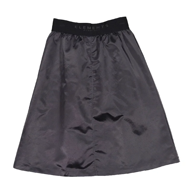 ELEMENTS Black Satin Skirt denim skirt fashionable