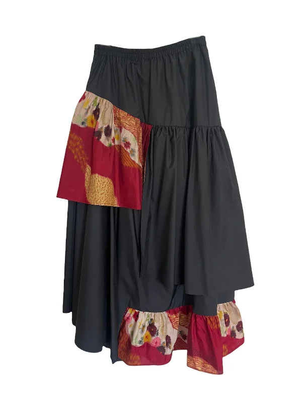 Meisen Layered Skirt Milky Way belted skirt waist