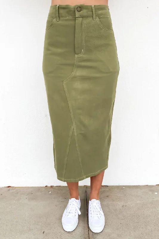 Abbie Skirt Khaki seamless skirt comfort