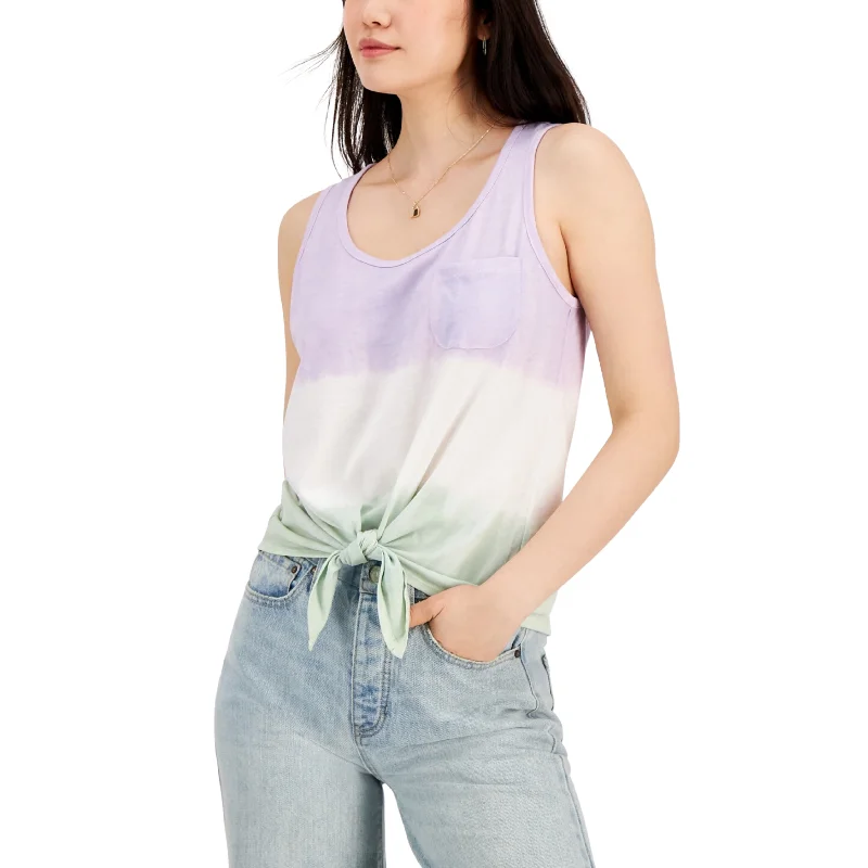 REBELLIOUS ONE - Dip-Dye Tie-Hem Tank Top bright tank top
