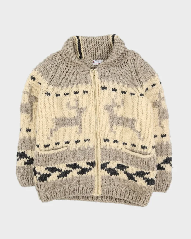 Vintage Chunky Knitted Cardigan - S Sequined Glittery Shiny