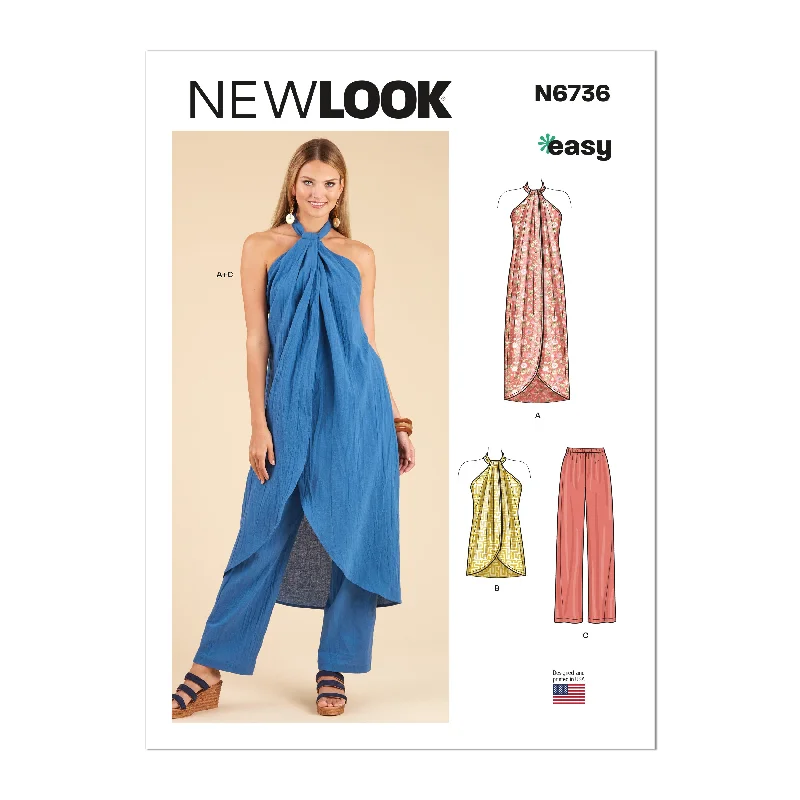 Newlook Pattern 6736 Misses' Tops and Pants Stylish Slim Trousers