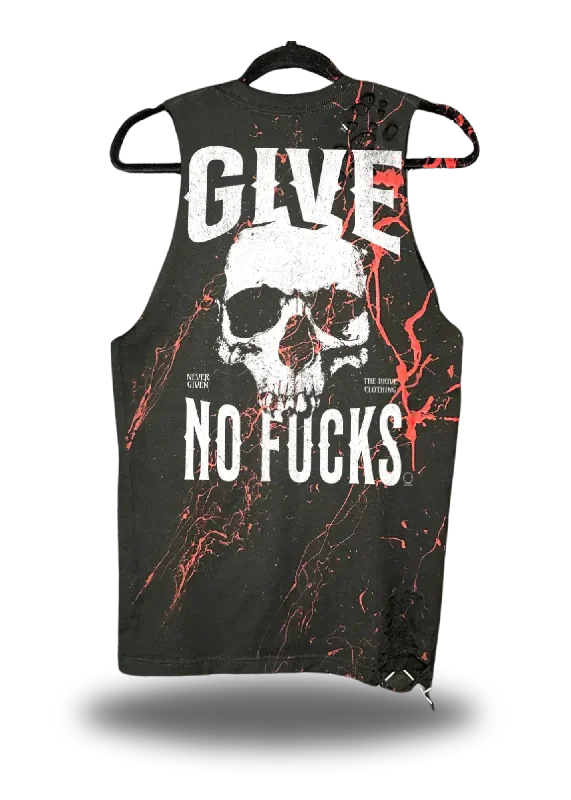 BLOOD NO FUCKS TANK TOP silver tank top
