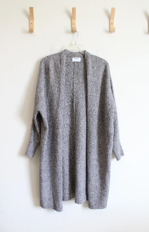 Old Navy Soft Gray Long Cardigan | M Hooded Cardigan Collared Cardigan Shawl Collar