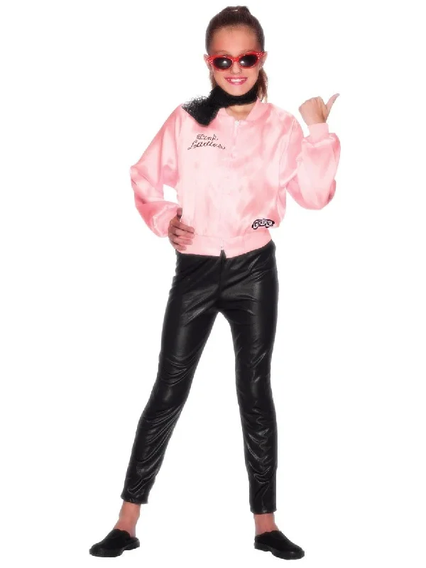Grease Pink Ladies Jacket for Girls Trench Coat Raincoat Waterproof Jacket