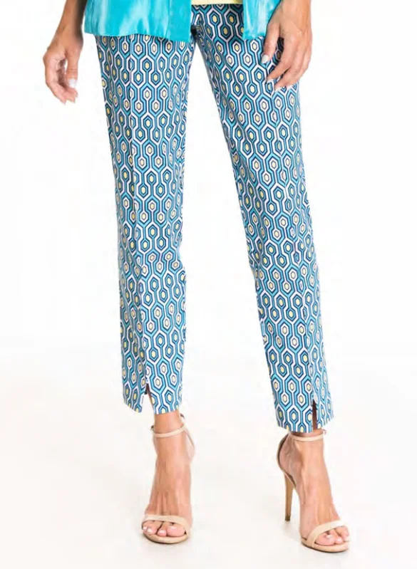 Multicolor Printed Ankle Pant Casual Sweatpants Style