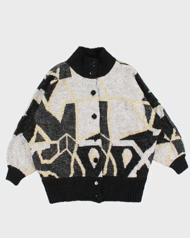 Vintage 80's Knit Cardigan - L Wool Cardigan Cotton Cardigan Cashmere Cardigan