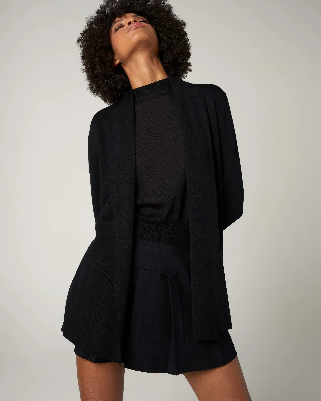 Shawl Collar Cardigan Print Jacquard Patchwork