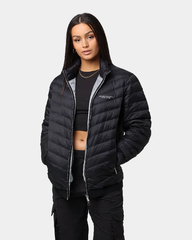 Armani Exchange Giacca Piumino Padded Down Jacket Black/Melange Grey Herringbone Jacket Checkered Jacket Solid Jacket Armani Exchange Giacca Piumino Padded Down Jacket Black/Melange Grey Herringbone Jacket Checkered Jacket Solid Jacket