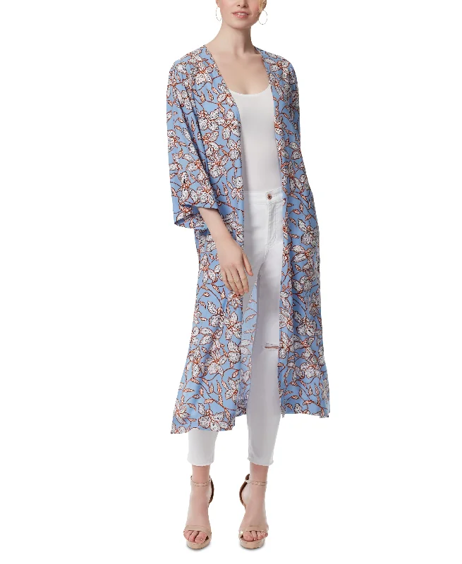 Jessica Simpson Womens Blakely Printed 3/4 Sleeve Duster Cardigan Wool Fabric Cashmere Fabric Tweed Fabric Jessica Simpson Womens Blakely Printed 3/4 Sleeve Duster Cardigan Wool Fabric Cashmere Fabric Tweed Fabric