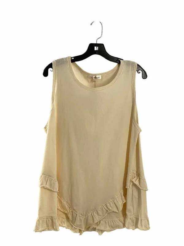 Perfectly Priscilla Size 1X Cream Tank Top workout tank top