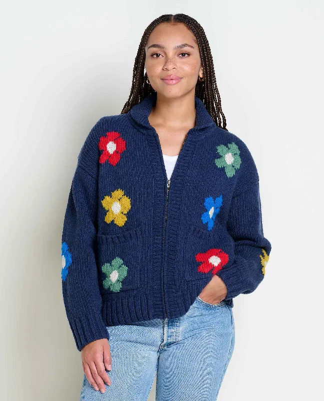 Nitsa Zip Cardigan Velvet Chenille Corduroy