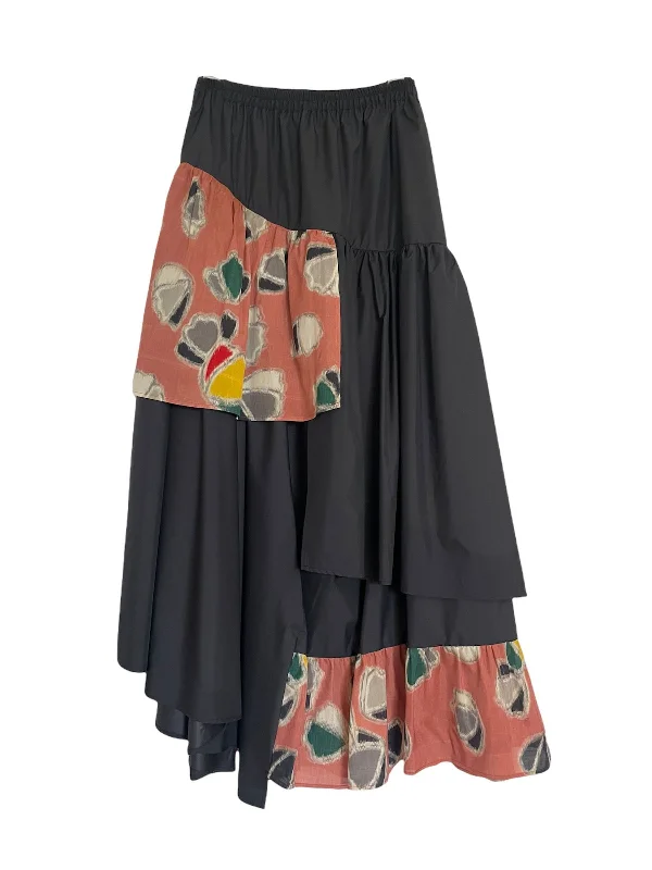 Meisen Layered Skirt Salmon Pink velvet skirt plush