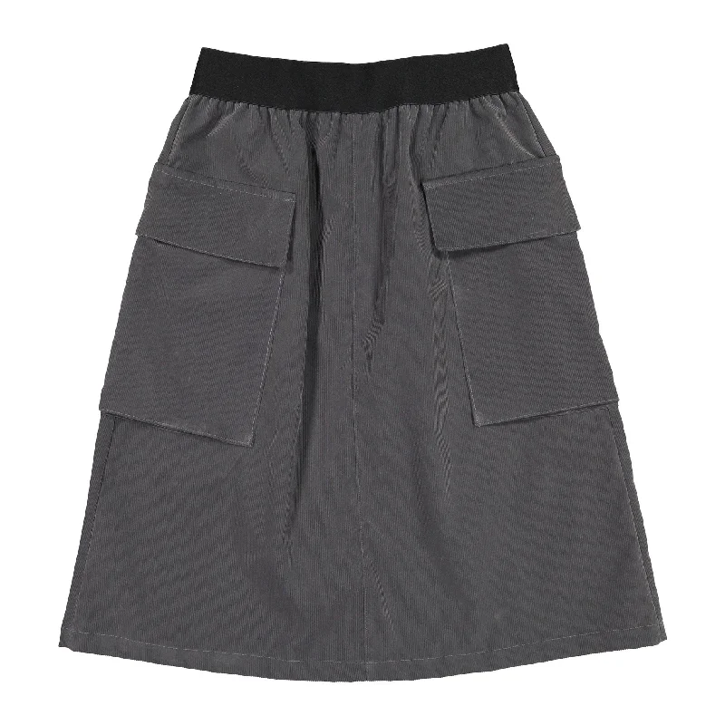 ELEMENTS Grey Cargo Skirt velvet skirt luxurious